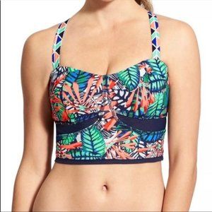 Athleta Womens Size 32D/DD Hanalei Bralette Bikini Top Dress Blue Style 594073